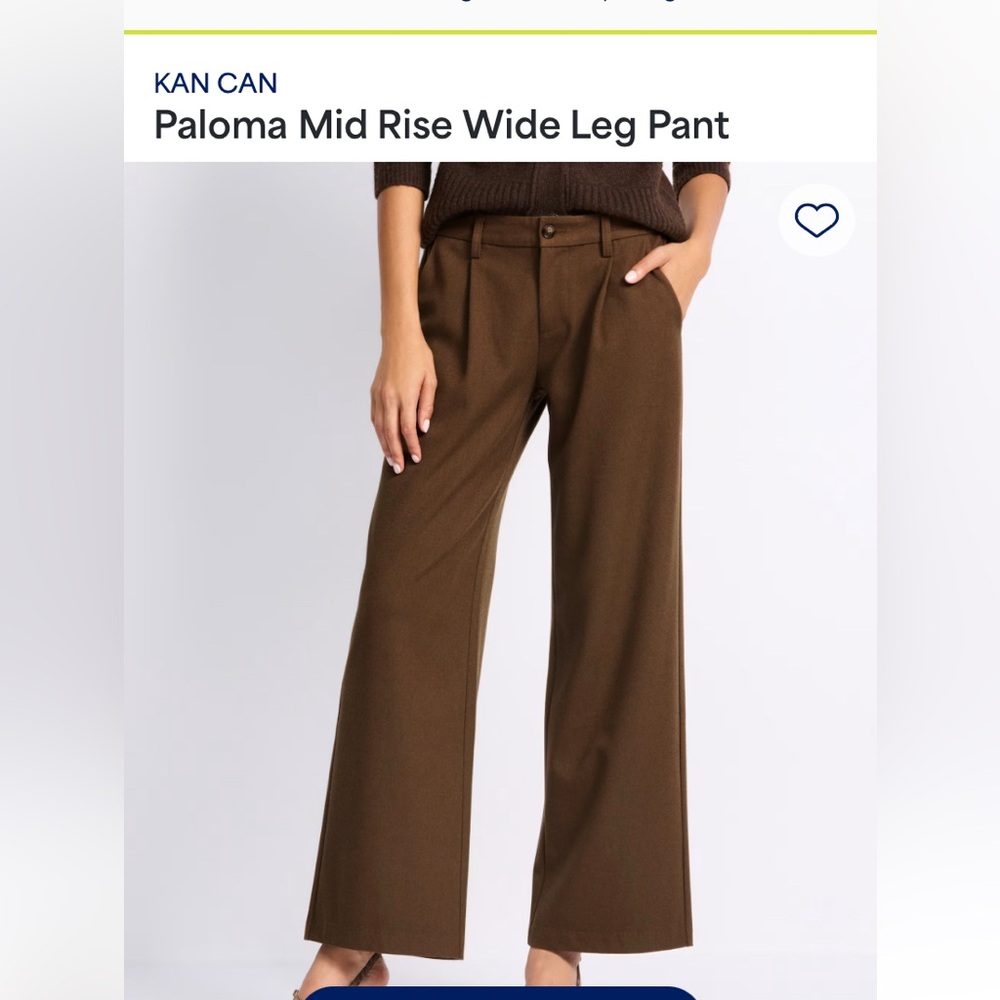 KanCan Chocolate Wide Leg Trousers